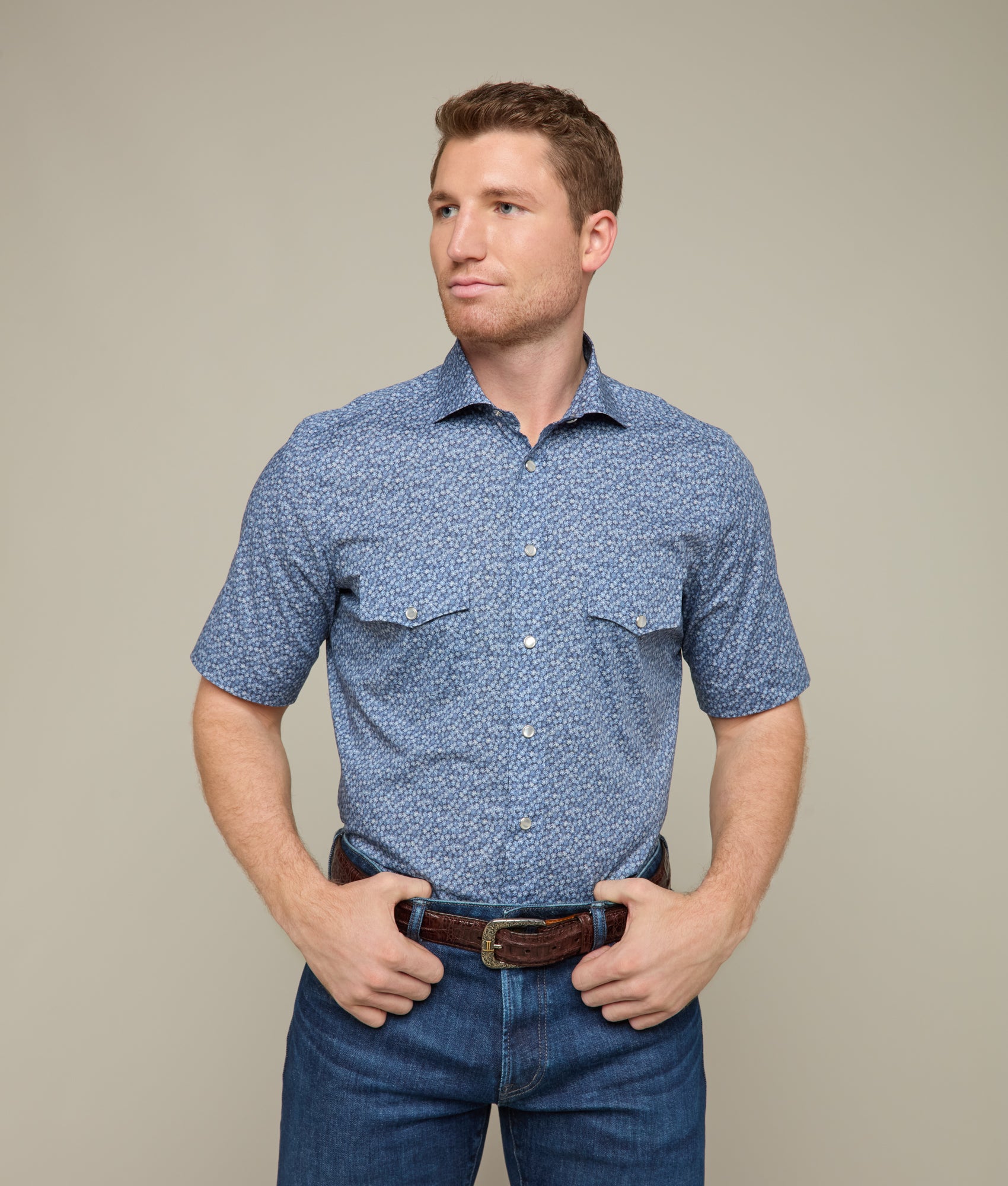 Austin Modern Fit :: Blue Floral - Image 2