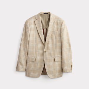 Lucchese Sport Coat :: Beige/Light Blue Plaid
