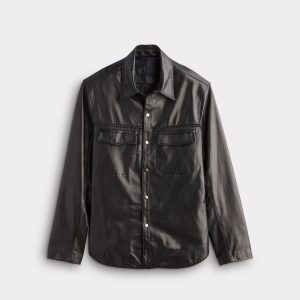 Clint Leather Shacket :: Black