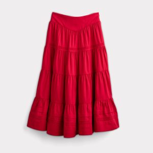 Dakota Tiered Skirt :: Red