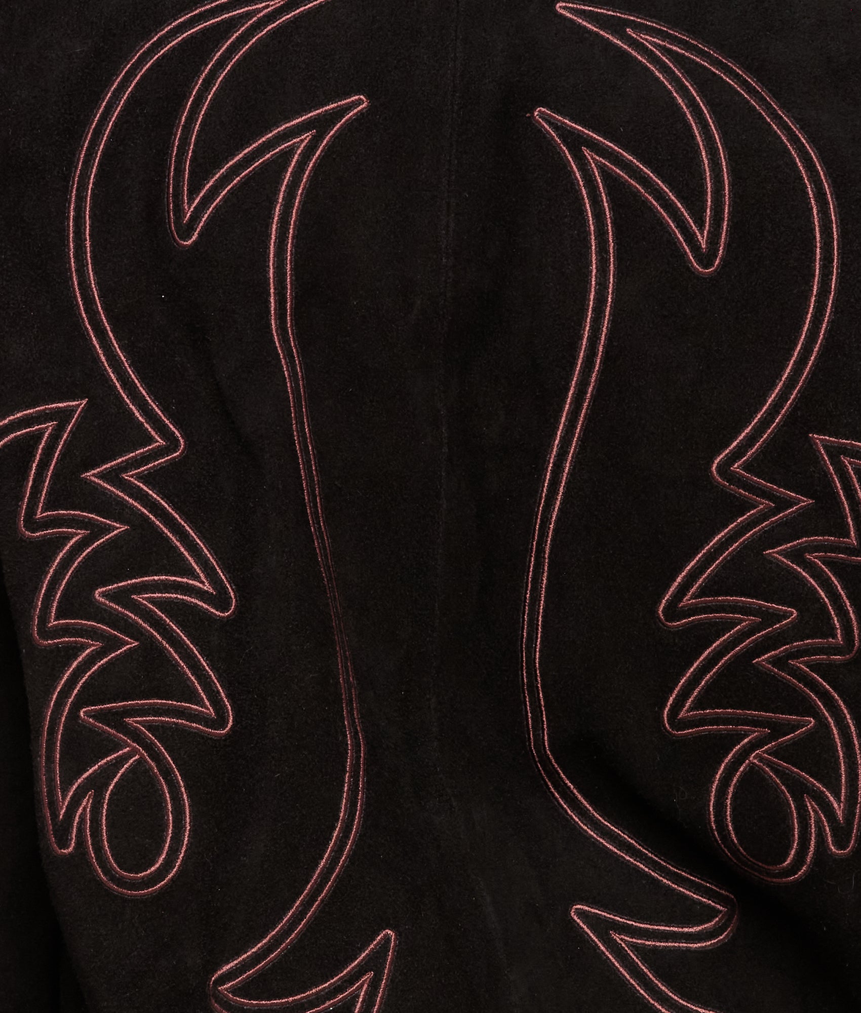 Embroidered Suede Bomber Jacket :: Black - Image 9