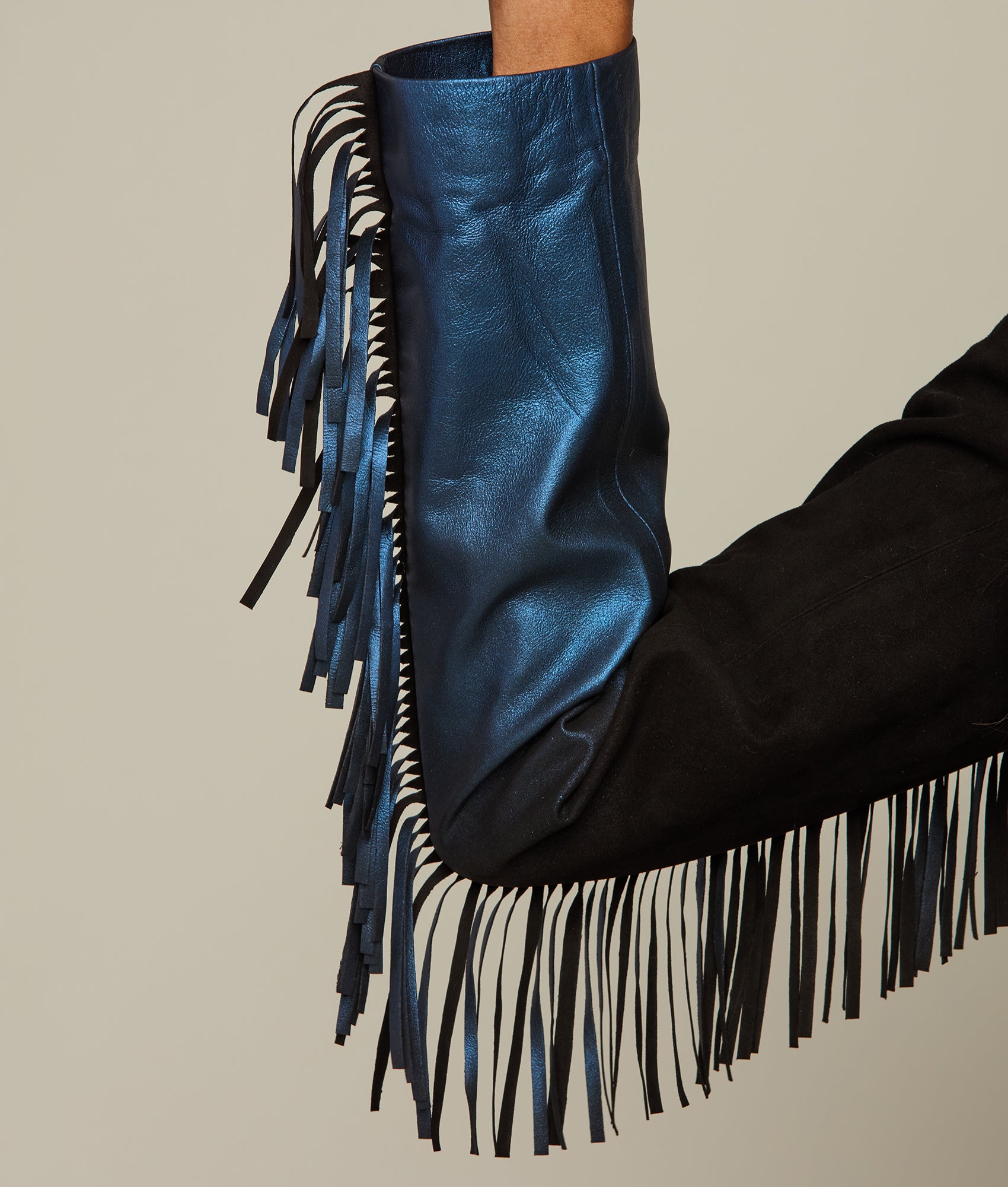 Nightfall Fringe Jacket :: Black/Blue - Image 6
