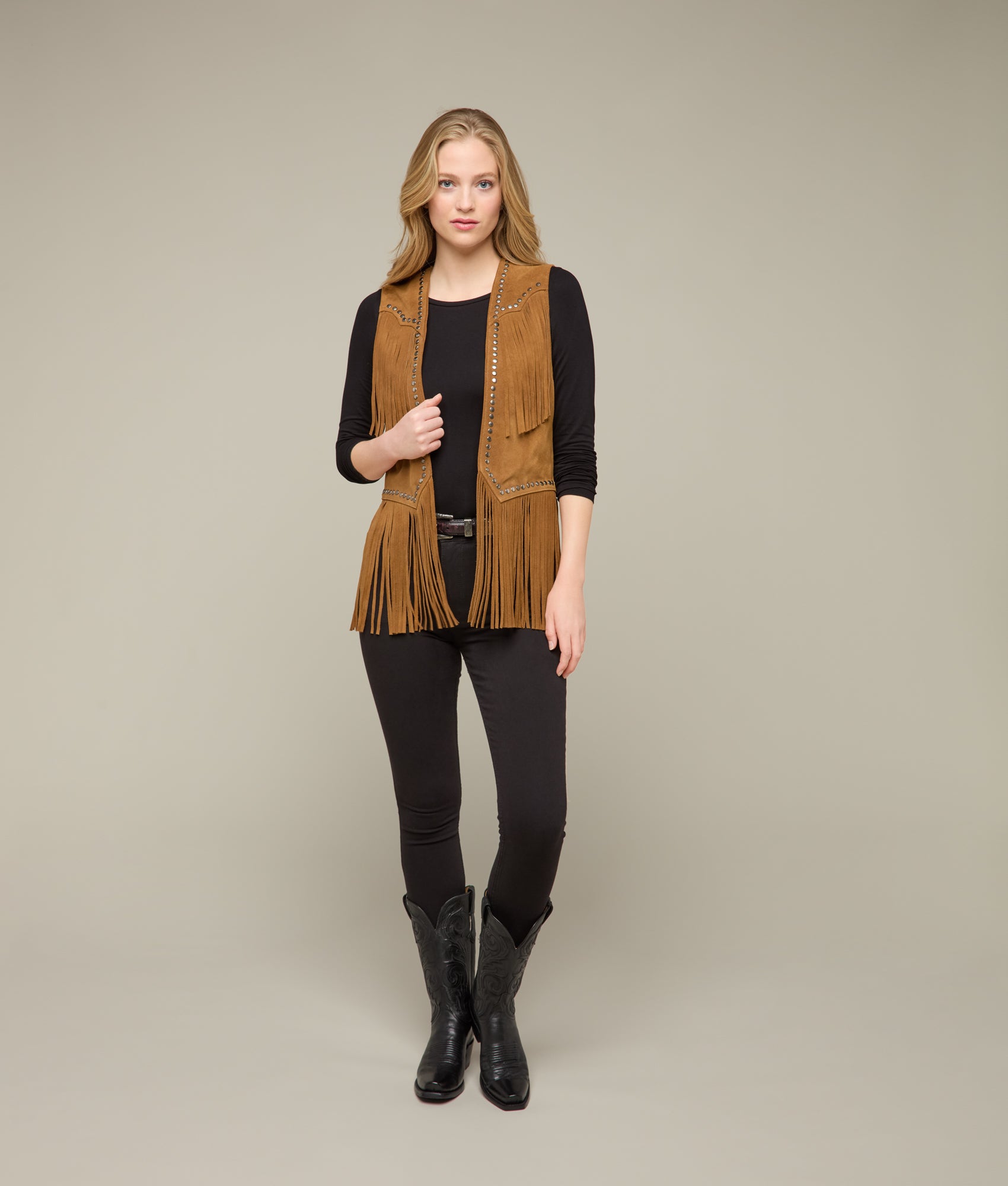 Chelsea Suede Vest :: Brown - Image 2