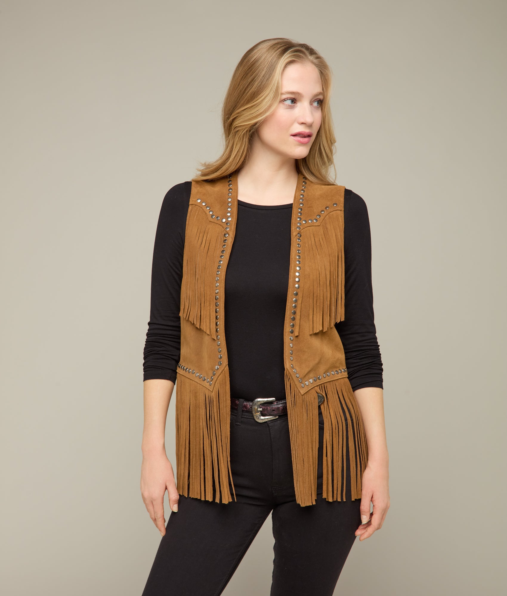 Chelsea Suede Vest :: Brown - Image 3