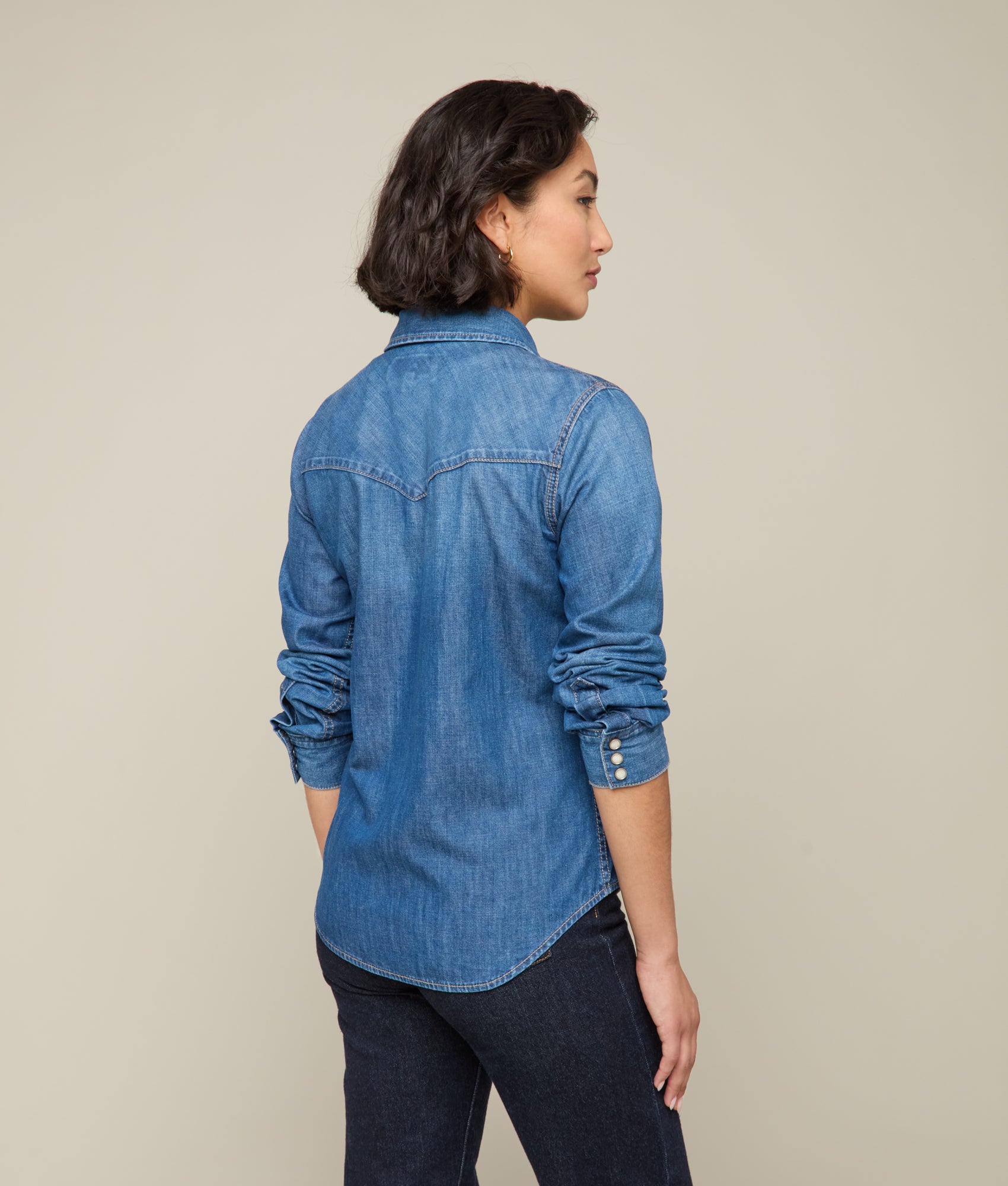 Reese Women's Snap Shirt :: Blue Bird - Image 6
