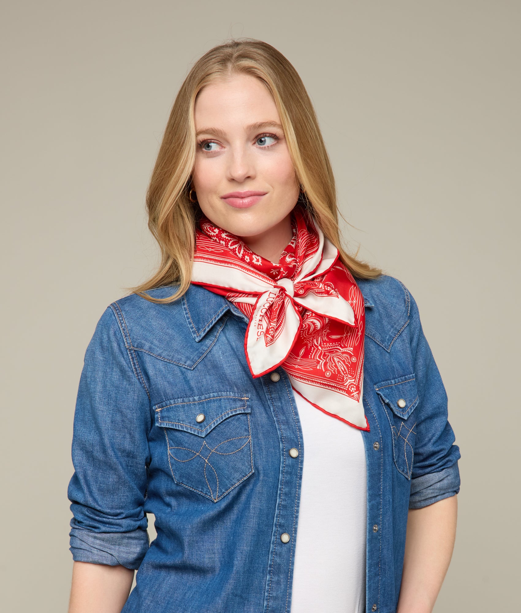 Mirrored L Scarf :: Red - Image 2