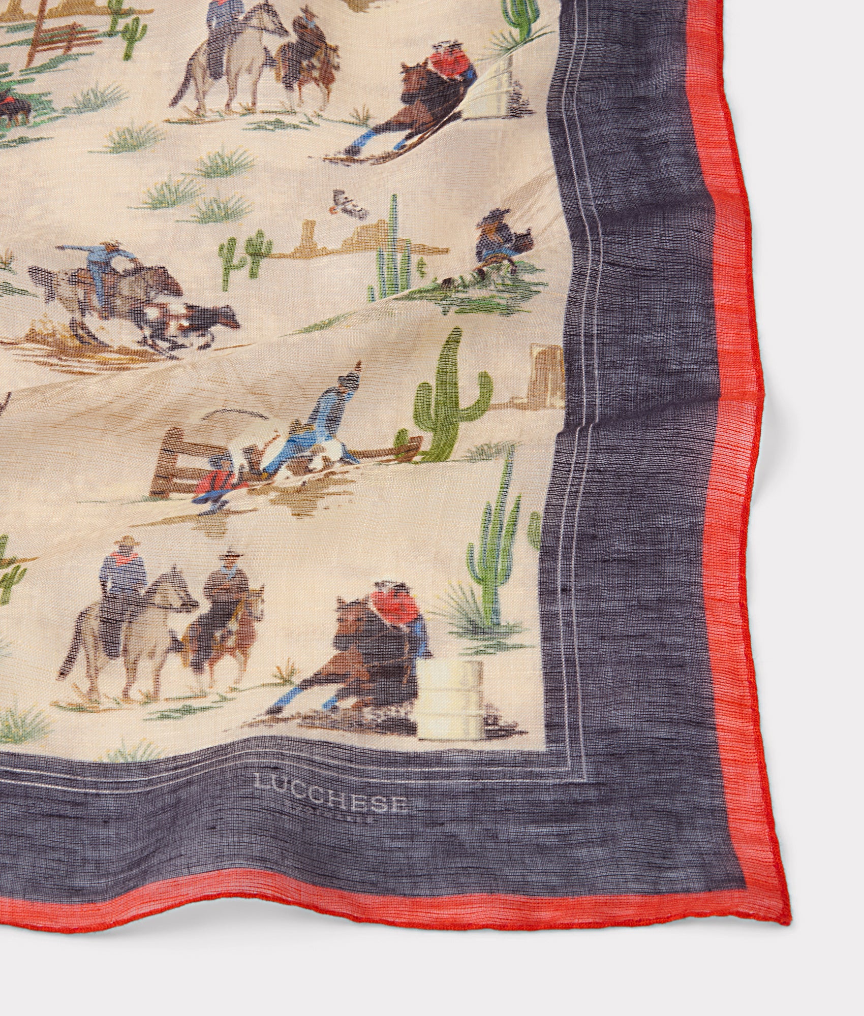 Frontier Scarf :: Cream/Blue - Image 6