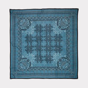 Mirrored L Silk Wool Scarf :: Blue