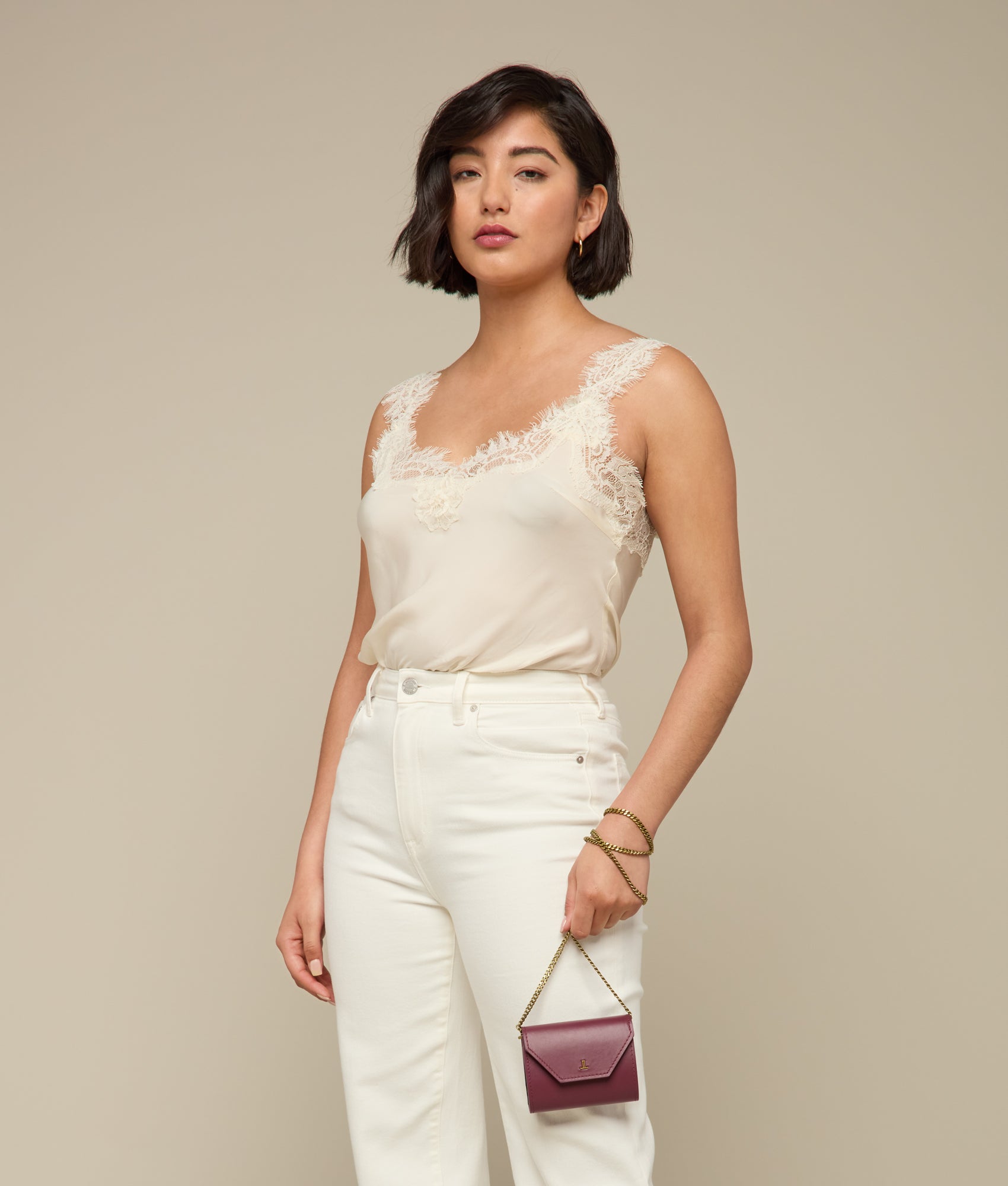 Short Wallet On A Chain :: Burgundy - Image 2