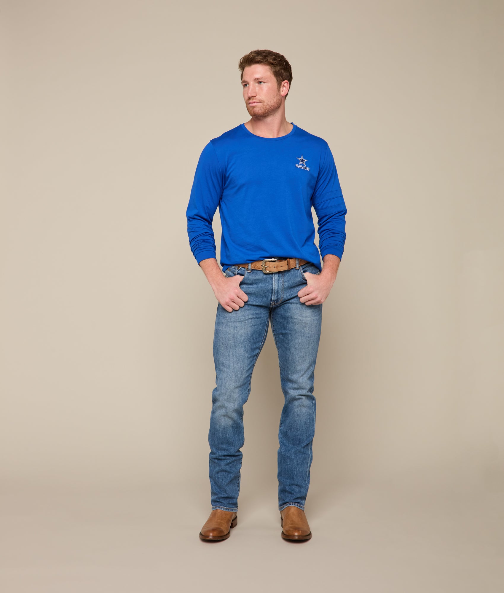 Lucchese x Dallas Cowboys Long Sleeve Tee :: Royal Blue - Image 9