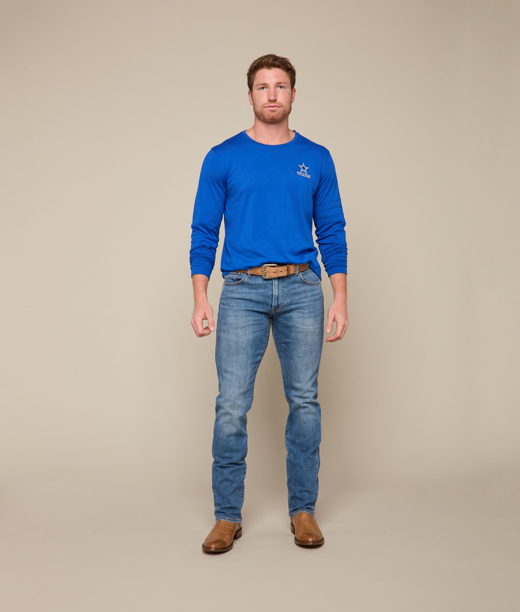 Lucchese x Dallas Cowboys Long Sleeve Tee :: Royal Blue - Image 2