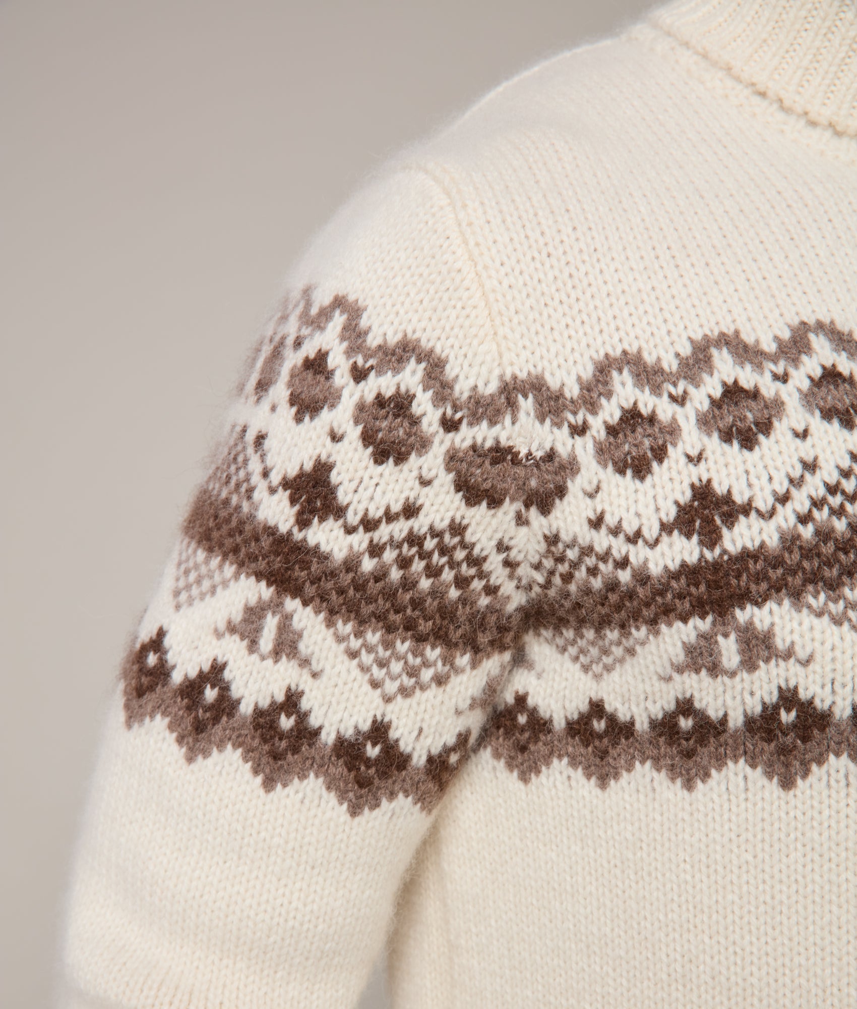 Edwin Turtleneck Sweater :: Cream/Brown - Image 7