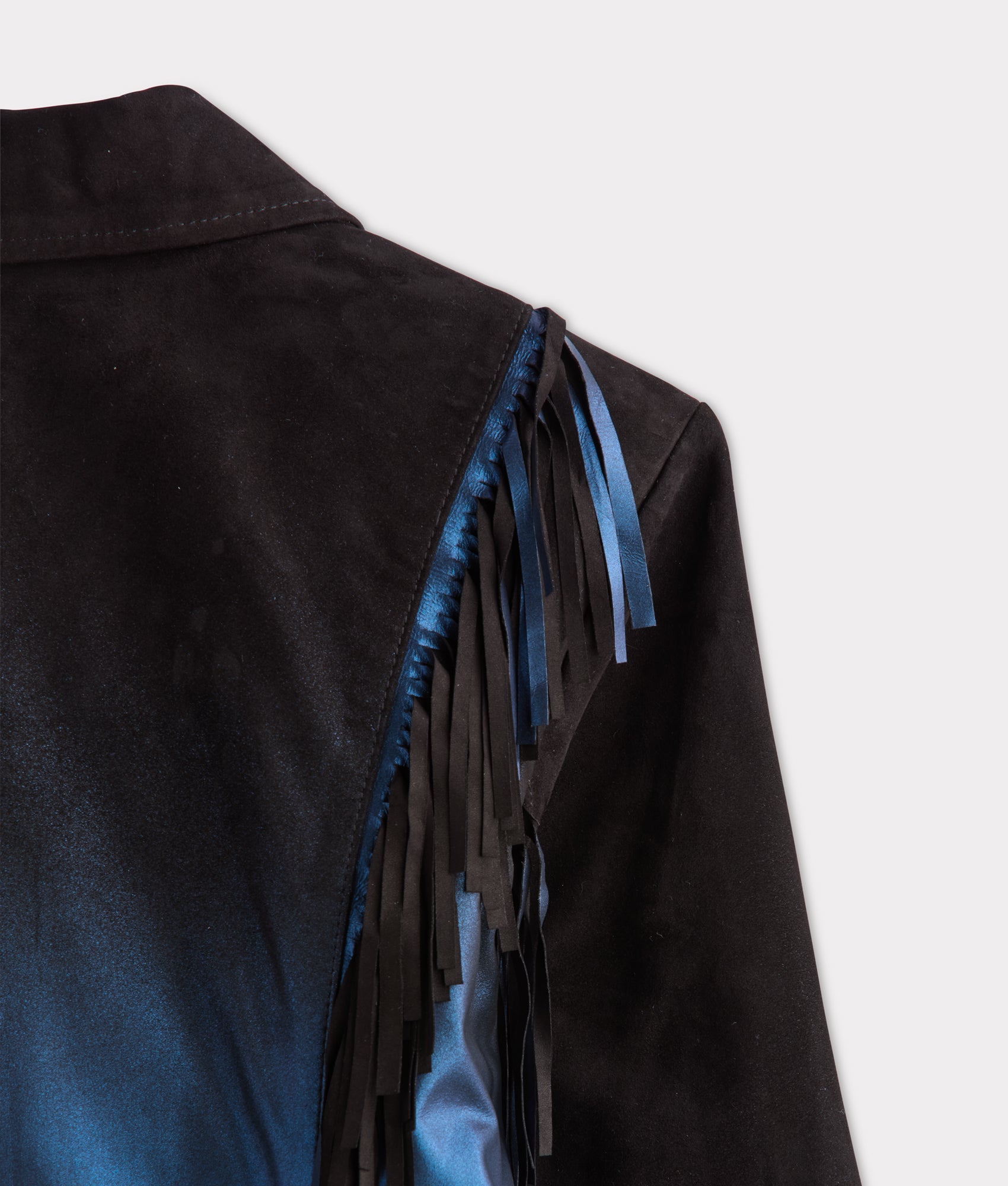 Nightfall Fringe Jacket :: Black/Blue - Image 11