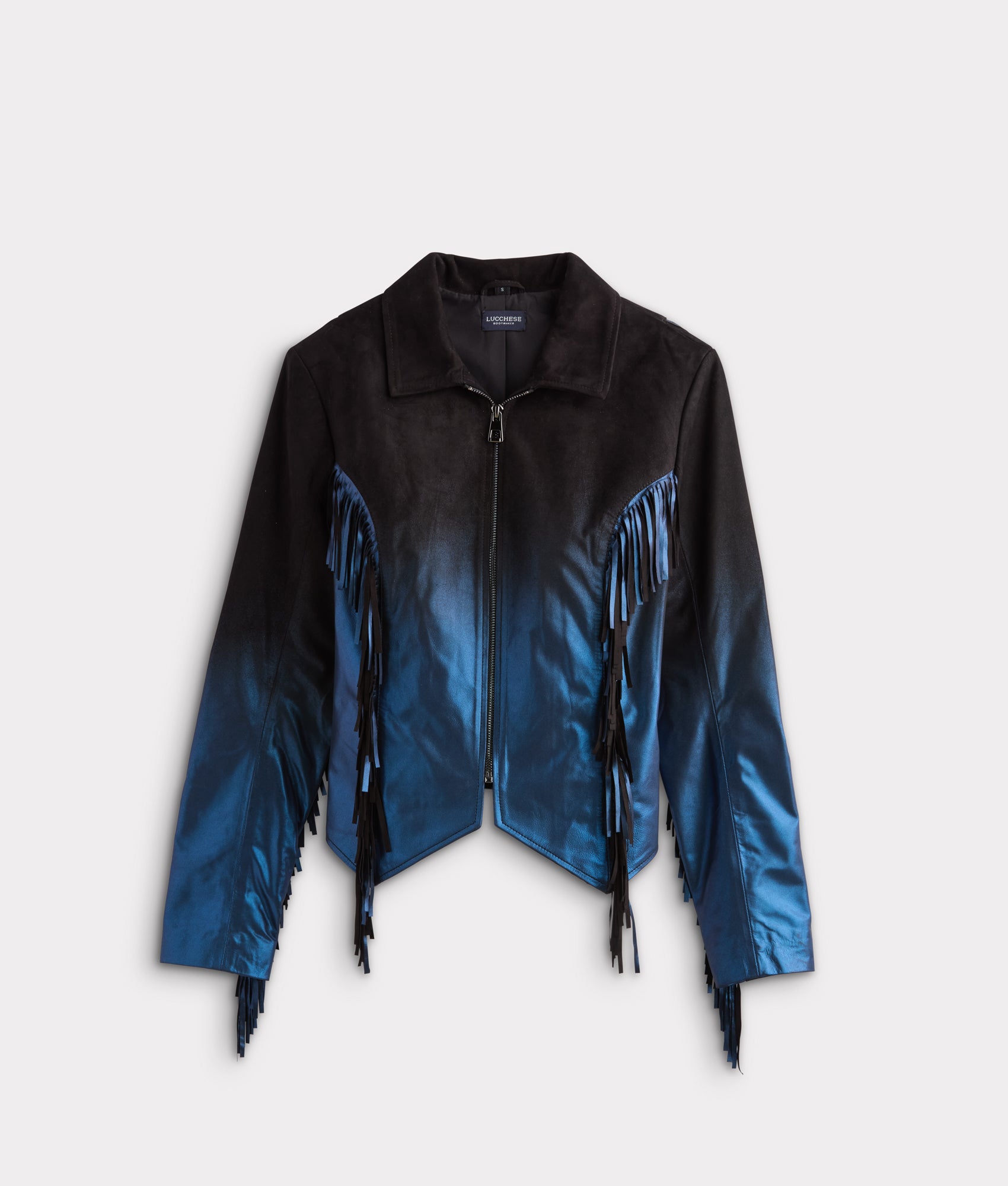 Nightfall Fringe Jacket :: Black/Blue