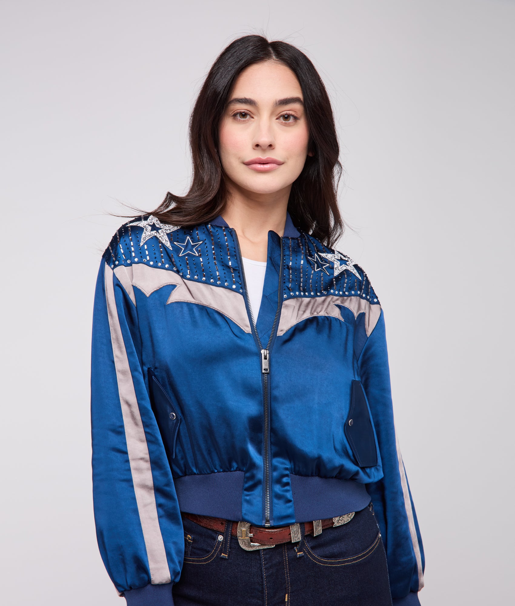 Lucchese x Dallas Cowboys Bomber Jacket :: Blue - Image 11