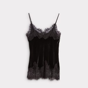 Darlene Velvet Lace Cami :: Black