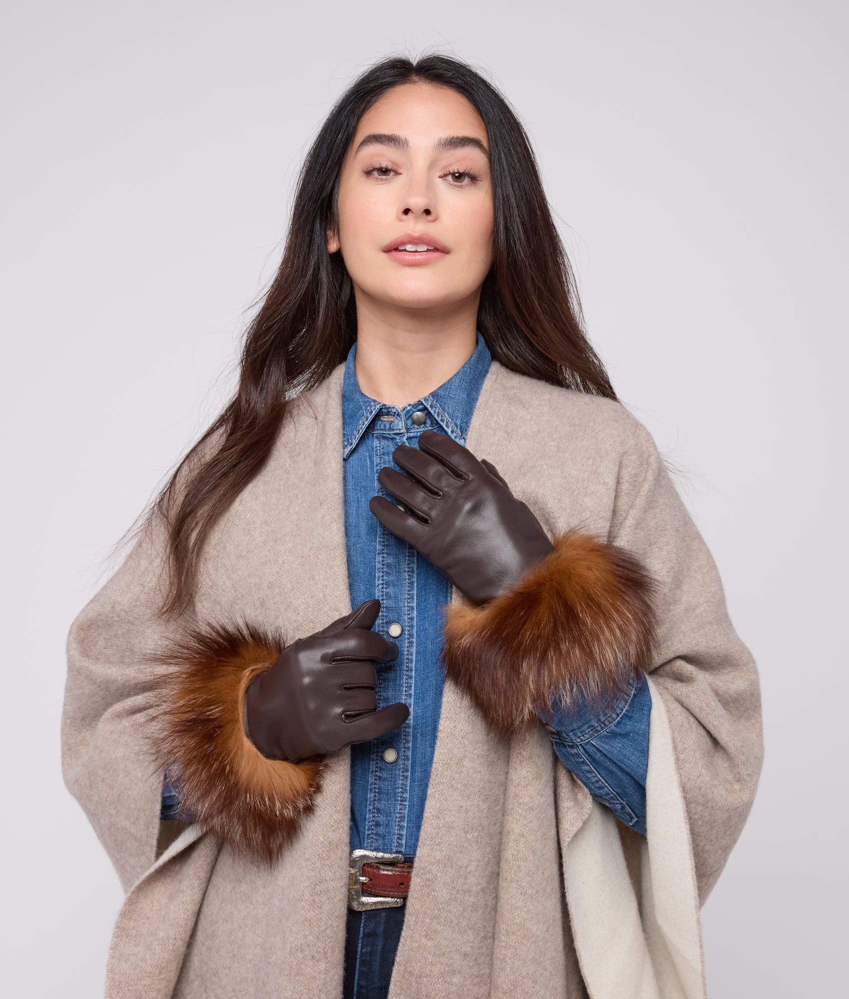 Pelliccia Gloves :: Dark Brown - Image 2