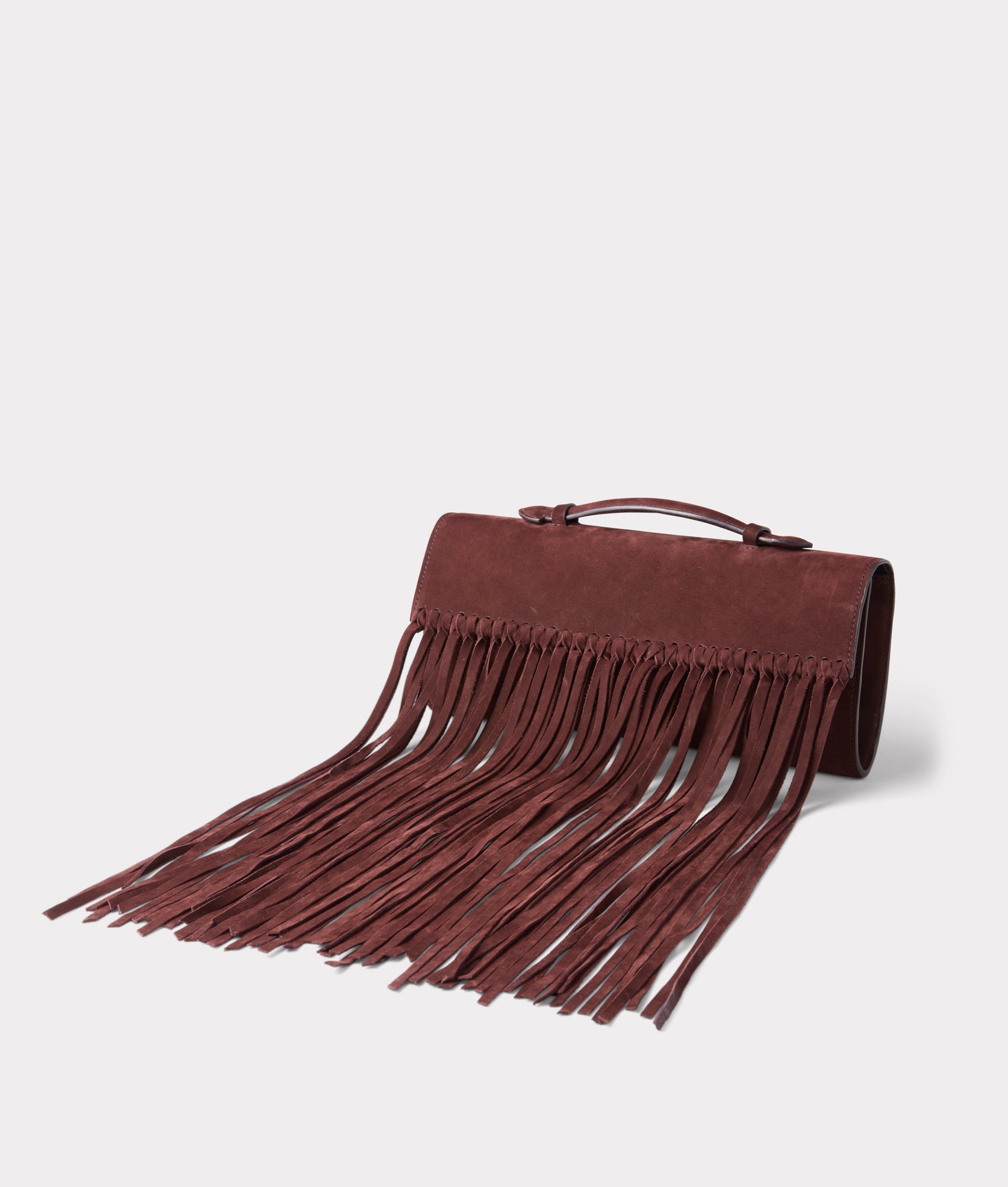 Bowie Suede Fringe Clutch :: Chocolate - Image 7