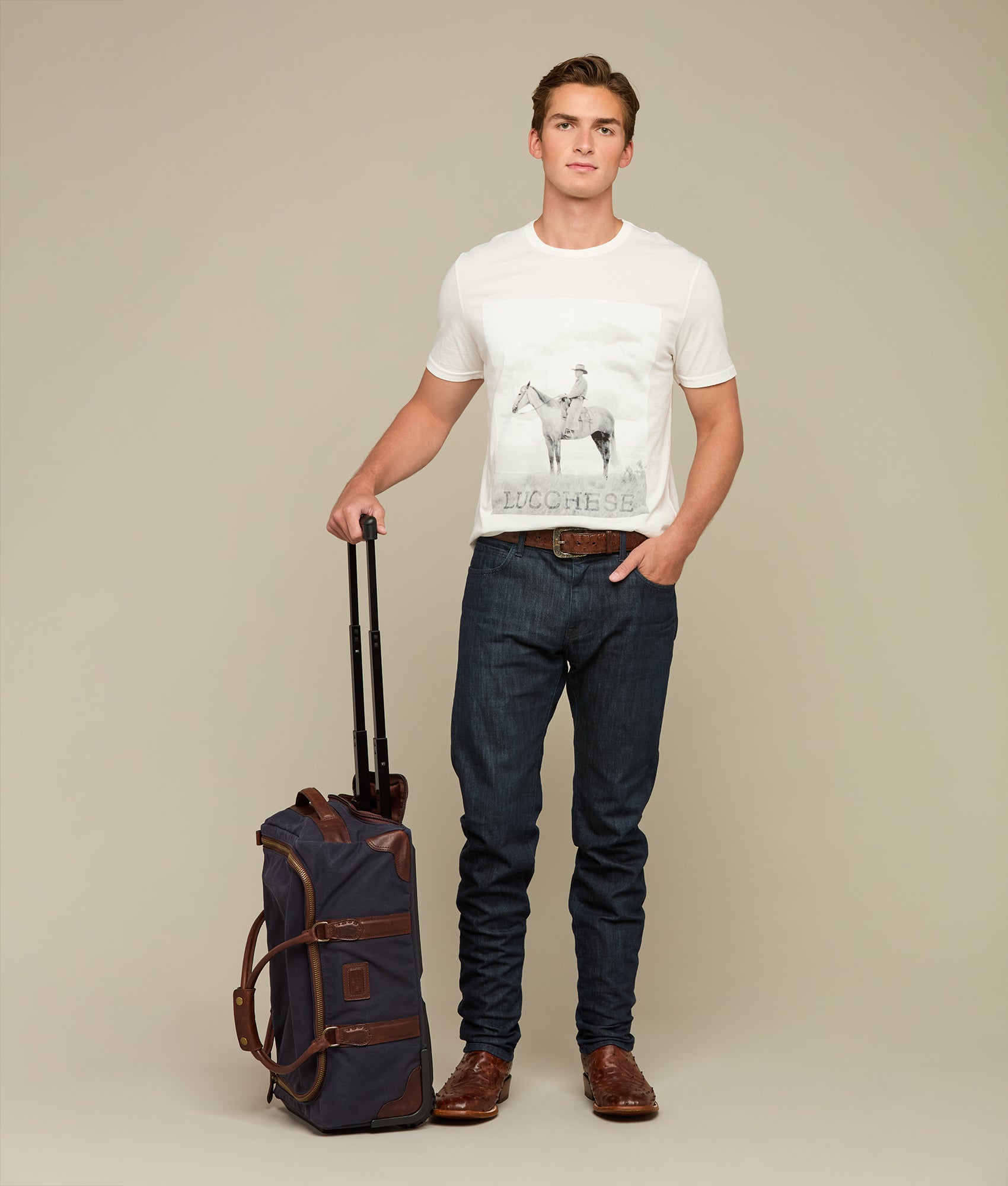 Everyday Waxed Canvas Rolling Duffle :: Navy - Image 3