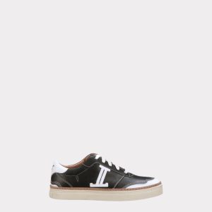 Double L Lace Up Sneakers :: Black