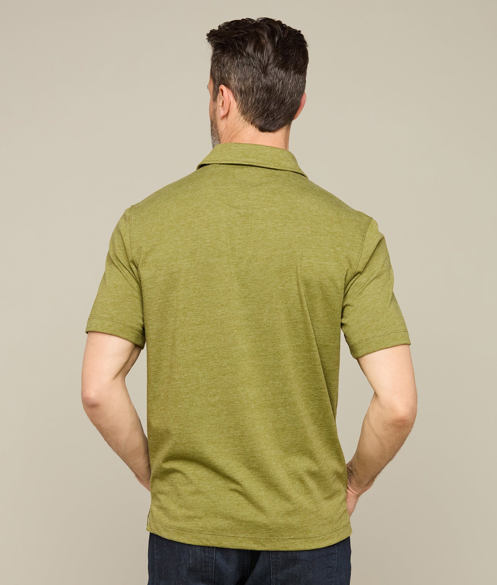 Lucchese Pima Blend Polo :: Olive - Image 3