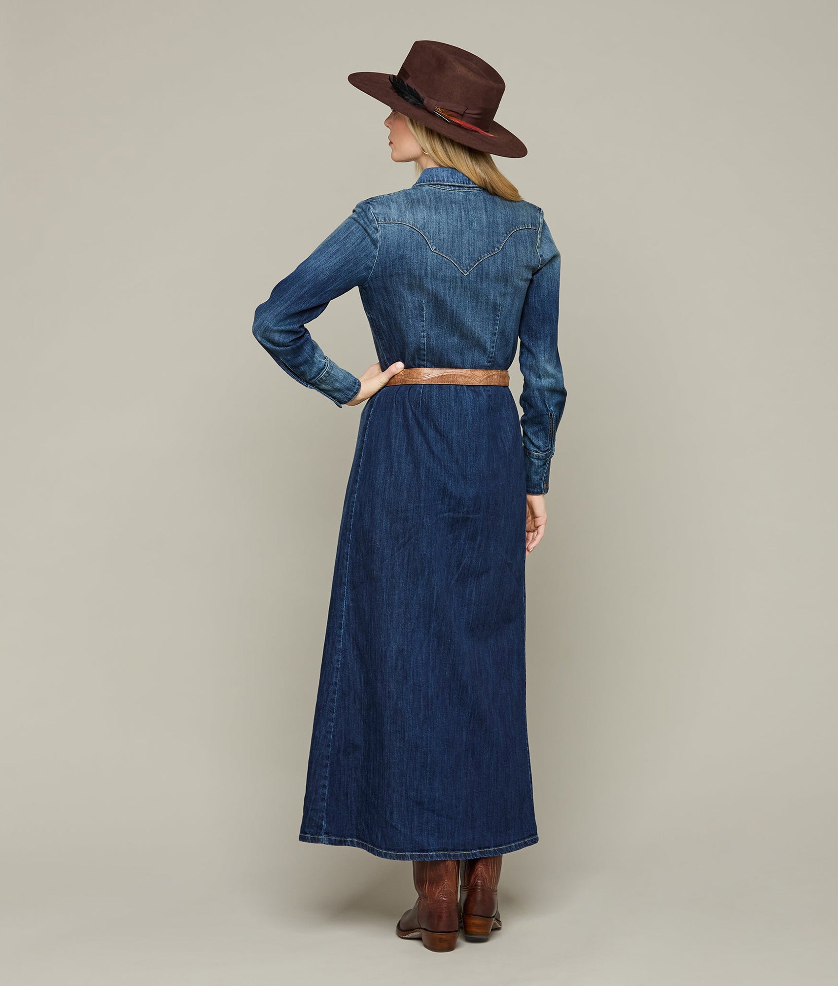 Long Denim Duster :: Medium Wash Denim - Image 2